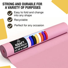 Load image into Gallery viewer, 17.75 In. x 110 Ft. Pink Kraft Paper Roll | 2 Pack
