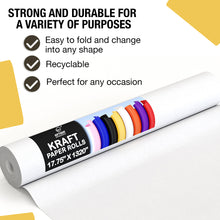 Load image into Gallery viewer, 17.75 In. x 110 Ft. White Kraft Paper Roll | 2 Pack