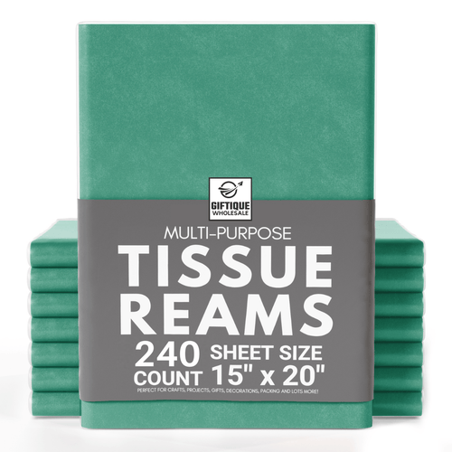 Dark Green Tissue Paper - 15x20 - 240 Sheets - Giftique Wholesale