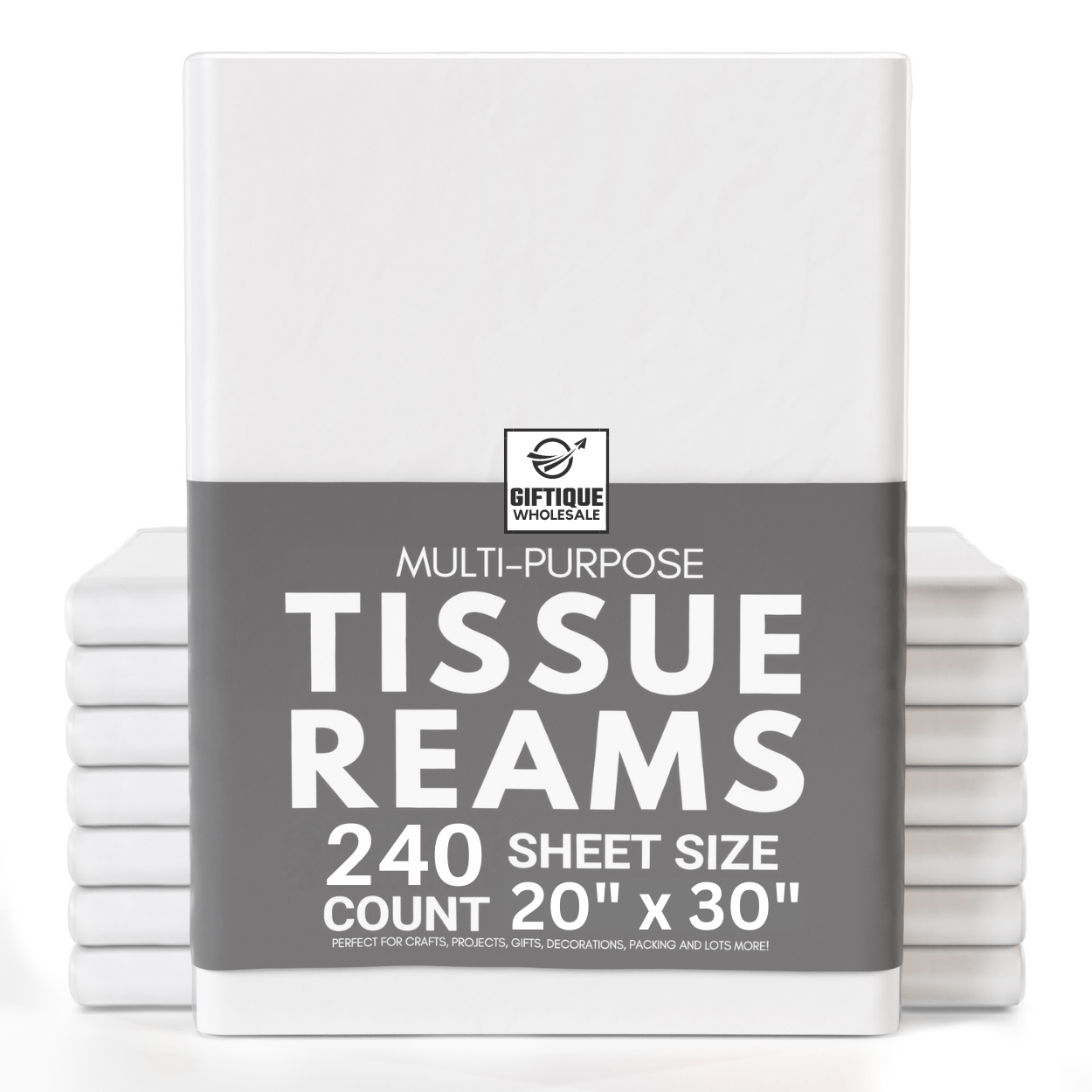 480 Sheets - 20 in. x 30 in. Packing Paper Sheets For Gift Wrapping And  Packing, Tissue Paper Ream - Ivory