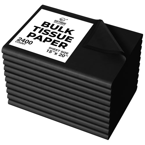 Case of Black Tissue Paper - 15x20 - Giftique Wholesale
