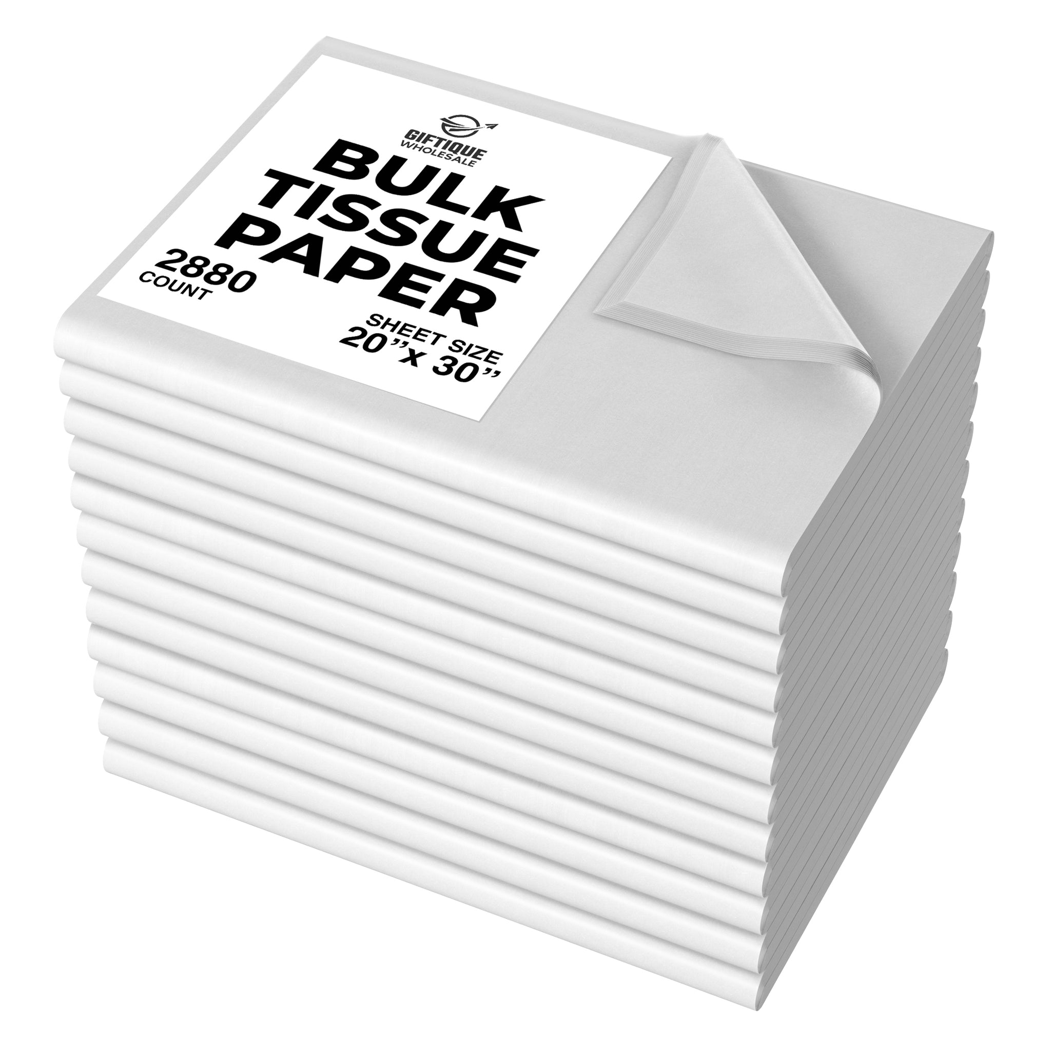 Assortment Pack Tissue Paper Sheets - 20 x 30, Black and White - ULINE - Bundle of 240 Sheets - S-21191