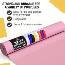 Load image into Gallery viewer, 2 Pack of - Pink Kraft Paper Roll 17.75 in. x 110 ft.
