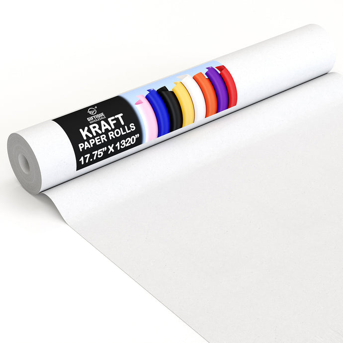 2 Pack of - White Kraft Paper Roll 17.75 in. x 110 ft.