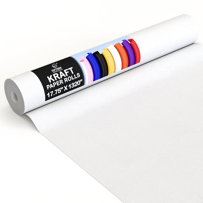 17.75 In. x 110 Ft. White Kraft Paper Roll | 2 Pack