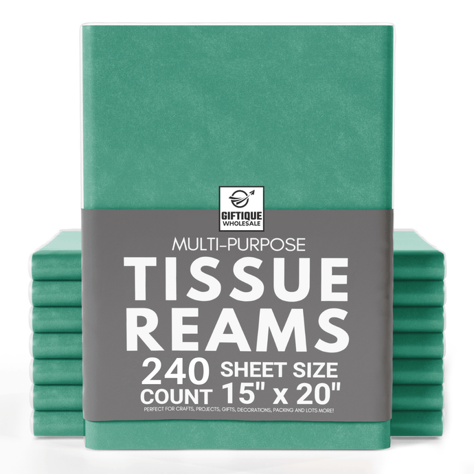 Dark Green Tissue Paper - 15x20 - 240 Sheets - Giftique Wholesale
