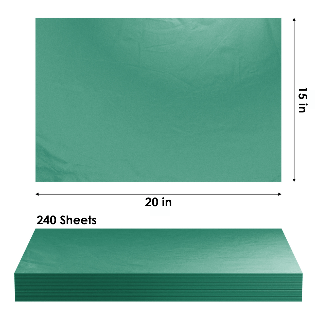 Dark Green Tissue Paper - 15x20