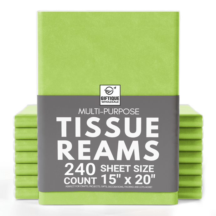 Lime Green Tissue Paper - 15x20 - 240 Sheets - Giftique Wholesale