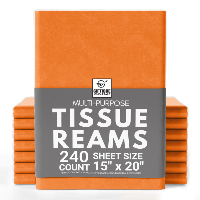 Orange Tissue Paper - 15x20 - 240 Sheets - Giftique Wholesale