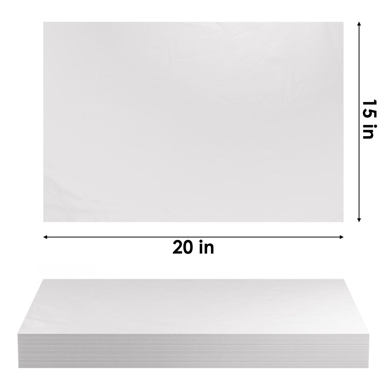 24 x 36 - White Tissue Paper, White, 480 Sheets/Ream, 2 Reams/Case - BGR