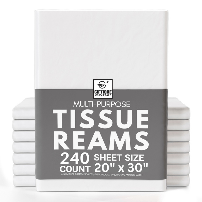 White Tissue Paper - 20x30 - 240 Sheets - Giftique Wholesale