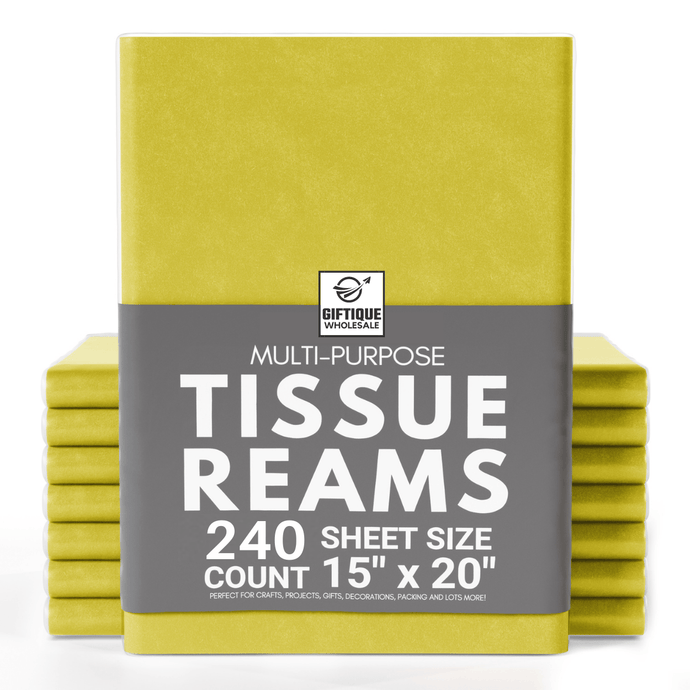 Yellow Tissue Paper - 15x20 - 240 Sheets - Giftique Wholesale